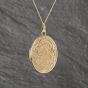 Second Hand Yellow Gold Patterned Oval Locket Pendant & 18 Inch Curb Chain 41143133
