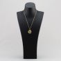 Second Hand 9ct Yellow Gold Patterned Oval Locket Pendant & 18 Inch Curb Chain 41143136