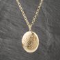 Second Hand 9ct Yellow Gold Engraved Oval Locket Pendant & 17 Inch Belcher Chain 41143138