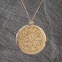 Second Hand Vintage 9ct Yellow Gold Hand Engraved Round Locket Pendant & 16 Inch Belcher Chain 41143139