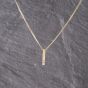 Second Hand 9ct Yellow Gold 0.05ct Diamond Tension Set Bar Drop Pendant & 16 Inch Curb Chain 41143164