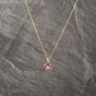 Second Hand Yellow Gold Pink Tourmaline Set Pendant & 18 Inch Curb Chain 41143172