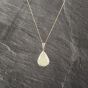 Second Hand 18ct Two Colour Gold Opal & 0.03ct Diamond Tear Drop Pendant & 18 Inch Curb Chain 41143179