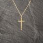 Second Hand 9ct Yellow Gold Engraved Cross Pendant & 18 Inch Prince Of Wales Chain 41143181