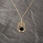 Second Hand 9ct Yellow Gold Multi Stone Fancy Swivel Pendant & 20 Inch Curb Chain 41143183