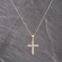Second Hand 9ct Yellow Gold 0.25ct Diamond Set Cross Pendant & 20 Inch Prince Of Wales Chain 41143188