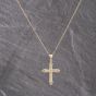 Second Hand 9ct Yellow Gold 0.25ct Diamond Set Cross Pendant & 20 Inch Prince Of Wales Chain 41143188