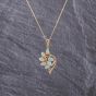 Second Hand 9ct Yellow Gold Opal Pendant & 18 Inch Curb Chain 41143193