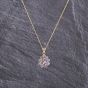 Second Hand 9ct Yellow Gold Tanzanite Pendant & 18 Inch Curb Chain 41143194