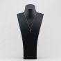 Second Hand 9ct Yellow Gold Amethyst Set Cross Pendant & 18 Inch Curb Chain 41143201