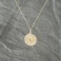 Second Hand 9ct Yellow Gold Round St Christopher Pendant & 18 Inch Curb Chain 41143202