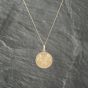 Second Hand 9ct Yellow Gold Round St Christopher Pendant & 18 Inch Curb Chain 41143203