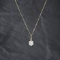 Second Hand Yellow Gold Opal & Cubic Zirconia Oval Cluster Pendant & 18 Inch Curb Chain 41143208
