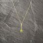 Second Hand 9ct Yellow Gold Peridot Pear Shaped Pendant & 18 Inch Curb Chain 41143217