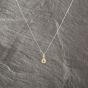 Second Hand 9ct White Gold Citrine & 0.05ct Diamond Pearshaped Dropper Pendant & 18 Inch Curb Chain 41143225