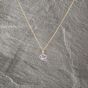 Second Hand 9ct Yellow Gold Tanzanite & 0.01ct Diamond Pendant & 20 Inch Curb Chain 41143228