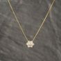 Second Hand 9ct Yellow Gold Cubic Zirconia Cluster Pendant & 18 Inch Curb Chain 41143231