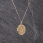 Second Hand 9ct Yellow Gold Oval Patterned Locket Pendant & 18 Inch Trace Chain 41143232