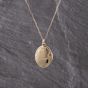 Second Hand 9ct Yellow Gold Oval Patterned Locket Pendant & 18 Inch Trace Chain 41143232