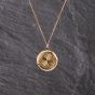 Second Hand 9ct Yellow Gold Round Patterned Locket Pendant & 20 Inch Curb Chain 41143233
