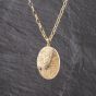 Second Hand 9ct Yellow Gold Oval Patterned Locket Pendant & 24 Inch Belcher Chain 41143235