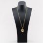 Second Hand 9ct Yellow Gold Oval Patterned Locket Pendant & 24 Inch Belcher Chain 41143235