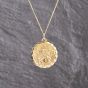 Second Hand 9ct Yellow Gold Round St Christopher Pendant & 18 Inch Curb Chain 41143236
