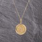 Second Hand 9ct Yellow Gold Round St Christopher Pendant & 18 Inch Curb Chain 41143238
