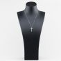 Second Hand 9ct White Gold 0.20ct Brilliant Cut Diamond Set Cross Pendant & 18 Inch Curb Chain 41143243