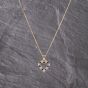 Second Hand 9ct Yellow Gold Sapphire & Cubic Zirconia Heart Pendant & 18 Inch Curb Chain 41143246