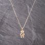 Second Hand 9ct Yellow Gold Cubic Zirconia Set Moveable Teddy Bear Pendant & 17 Inch Belcher Chain 41143248