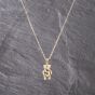 Second Hand 9ct Yellow Gold Cubic Zirconia Set Moveable Teddy Bear Pendant & 17 Inch Belcher Chain 41143248