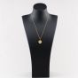 Second Hand 9ct Yellow Gold Round St Christopher Pendant & 18 Inch Curb Chain 41143252