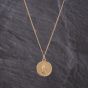 Second Hand 9ct Yellow Gold Round St Christopher Pendant & 18 Inch Curb Chain 41143253