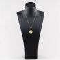 Second Hand 9ct Yellow Gold 0.01ct Brilliant Cut Diamond Engraved Oval Locket Pendant & 18 Inch Curb Chain 41143255
