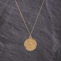 Second Hand 9ct Yellow Gold Scallop Edged St Christopher Pendant & 18 Inch Curb Chain 41143259