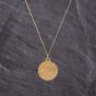 Second Hand 9ct Yellow Gold Scallop Edged St Christopher Pendant & 18 Inch Curb Chain 41143259