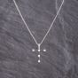 Second Hand 9ct White Gold 0.19ct Brilliant Cut Diamond Cross Pendant & 18 Inch Curb Chain 41143263