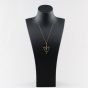 Second Hand Antique Yellow Gold Ruby & Seed Pearls Open Work Heart Gemstone Pendant & 18 Inch Curb Chain 41143268