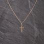 Second Hand 9ct Yellow Gold Plain Cross Pendant & 20 Inch Curb Chain 41143286