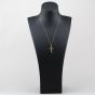 Second Hand Yellow Gold Openwork Cross Pendant & 17 Inch Curb Chain 41143288