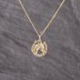 Second Hand 9ct Yellow Gold Horse Shoe Charm Pendant & 18 Inch Curb Chain 41143296