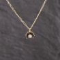 Second Hand 9ct Yellow Gold Cultured Pearl & Sapphire Cluster Pendant & 22 Inch Curb Chain 41143301