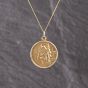 Second Hand 9ct Yellow Gold St Christopher Pendant & 18 Inch Curb Chain 41143310