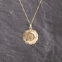 Second Hand 9ct Yellow Gold St Christopher Pendant & 18 Inch Curb Chain 41143312