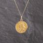 Second Hand 9ct Yellow Gold St Christopher Pendant & 18 Inch Curb Chain 41143313