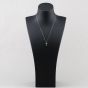 Second Hand White Gold Diamond Rubover Cross Pendant & 18 Inch Curb Chain 41143324