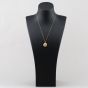 Second Hand 9ct Yellow Gold Oval Flower Patterned Locket Pendant & 18 Inch Curb Chain 41143325