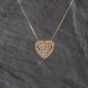 Second Hand 18ct Rose Gold 1.00ct Brilliant Cut Diamond Heart Cluster Pendant & 16-18 Inch Box Chain 41143342