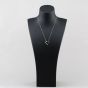 Second Hand 9ct White Gold Cubic Zirconia Set Open Heart Pendant & 18 Inch Curb Chain 41143345